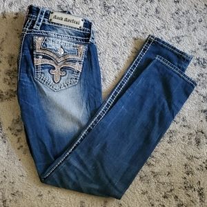 Rock Revival Celinda Skinny Jeans Low RiseWomens Sz 29 30inseam Denim Rhinestone